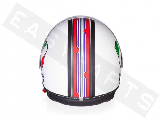 Piaggio Helm Demi Jet VESPA V-Stripes Weiß (Visier geformt)